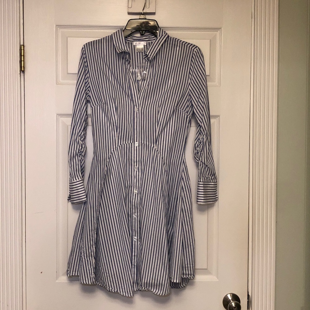 Striped Button-Down Dress